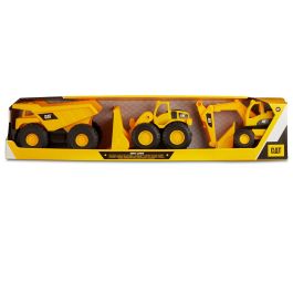 Funrise Pack 3 Vehículos Caterpillar 82284 18cm Volquete Excavadora Pala Cargadora Plástico Rueda Libre Partes Articuladas +2 Años