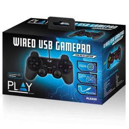 Ewent Play Gamepad USB 2.0 Alámbrico para PC Analógico/Digital, Ergonómico, 13 Botones, Negro, Cable 1.5m Plug & Play
