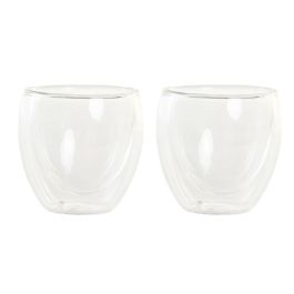 Vaso Basicos DKD Home Decor Transparente 6.7 x 6.4 x 6.7 cm Set de 2