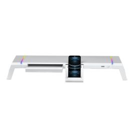 Mars Gaming Mgsone Soporte de Sobremesa para Monitor con RGB Chroma, Ajustable, USB 2.0, Soporta hasta 30kg
