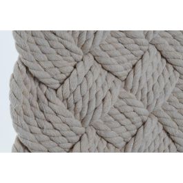DKD Home Decor Colgador Decorativo de Pared Trenzado Estilo Boho en Cuerda y Algodón Natural 67x33x3 cm
