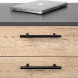 Emuca Lote de 10 tiradores para mueble Miami, L272mm, intereje 192mm, Acero inoxidable, Pintado negro