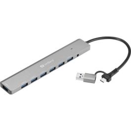 Sandberg Hub USB-C/A a 7 x USB 3.0 para Conectar Múltiples Dispositivos, Compatible con Portátiles y Ordenadores Precio: 33.4999995. SKU: B14A89NYGK