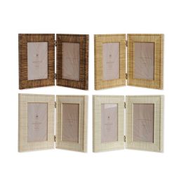 Marco de Fotos Home ESPRIT Marrón Beige Natural Marfil Cristal Poliestireno Escandinavo 31 X 2 X 21 cm (4 Unidades)