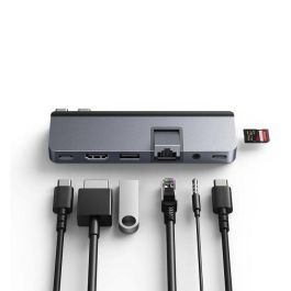 Hyper HyperDrive DUO PRO Hub USB-C 7 en 1 para MacBook Pro/Air, iPad, PC. HDMI 4K, Gigabit Ethernet, USB-A/C, Audio, Thunderbolt 4. Grey.