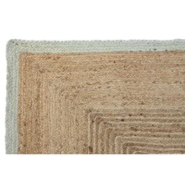 DKD Home Decor Alfombra Scandi Grein Natural de Yute y Algodón Marrón Claro Verde Jade 180x120 cm (Pack 2 Unidades)
