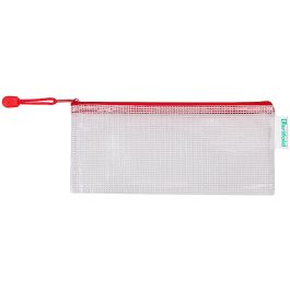 Bolsa Multiusos Tarifold Pvc 250x115 mm Apertura Superior Con Cremallera Portaboligrafo Y Correa Color Rojo 8 unidades