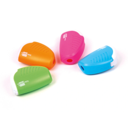 Liderpapel Sacapuntas Plástico de 1 Uso con Depósito, Colores Surtidos