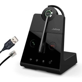 Jabra Engage 75 Convertible - Auricular DECT Supraaural Inalámbrico para Oficina/Call Center, Bluetooth 5.0, Cancelación de Ruido, Negro