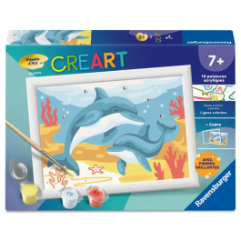 Ravensburger CreArt Kids Pintar por números Kit 12023220 - Delfines y Corales 13x18cm, para niños a partir de 7 años Precio: 42.6888. SKU: B1EYQXX9RJ