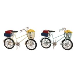 DKD Home Decor Vehiculo Decoracion Vintage Blanco Azul Celeste Metal Plastico 9 x 13.5 x 23 cm (4 Unidades)