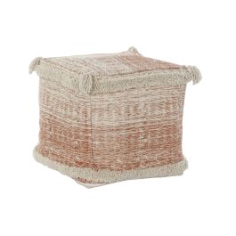 DKD Home Decor Cojín de Suelo Grande Cuadrado Decorativo Urban Étnico Naranja Beige con Flecos 40x40x40 cm, Poliéster Precio: 48.51132. SKU: S3038286