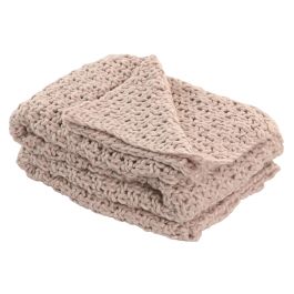 DKD Home Decor 2c25 Manta Sofá Urban Acrílico De Punto Rosa Palo 170 x 130 cm 470 gsm (2 Unidades)