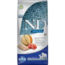 Farmina N&D Dog Ocean Salmon Bacalao Medium Maxi Pienso para Perros Sabor Pescado 12 kg Precio: 75.9264. SKU: B194DH7DGD