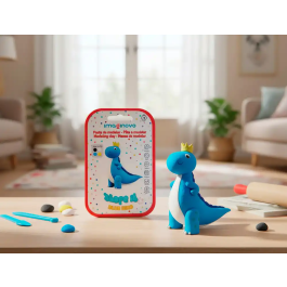 Imaginovo Pasta para modelar al aire, set de colores surtidos, ideal para niños, crea figuras de dinosaurio azul