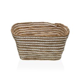 Cesta Natural y Blanca Cuadrada Versa 30x16 cm - Paja y Papel (2 Unidades) Precio: 17.5000001. SKU: B1GAK42LG7