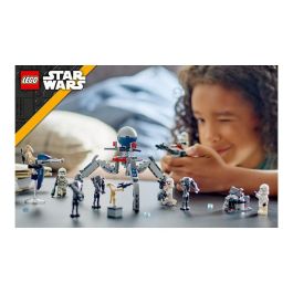 Lego 75372 Star Wars Paquete de Batalla de Soldados Clon y Droides de Batalla con Moto Speeder y Minifigura