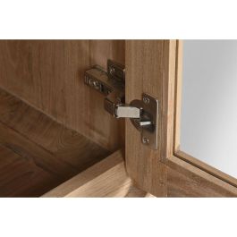 DKD Home Decor Vitrina Balines de Teca y Cristal Natural, 80x45x190 cm (Ancho x Fondo x Alto), 2 Puertas, 2 Cajones, 3 Estanterías, Desmontable