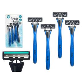 Berilo Set 4 Maquinillas de Afeitar Hombre 3 Hojas Azul – Recambios de Afeitar de Precisión para Piel Sensible (24 Unidades) Precio: 35.95000024. SKU: B158EL9QT9