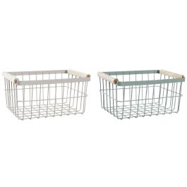 Cesta Vintage DKD Home Decor Verde Menta Beige 20 x 14.5 x 30.5 cm (2 Unidades) Precio: 24.50000014. SKU: S3037198