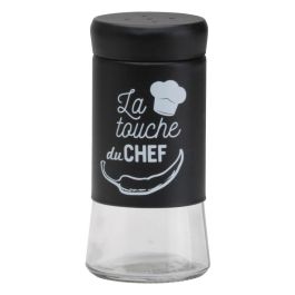 Totally Addict Salero O Pimentero Industriel Altura 10,5 cm Cristal y Acero Inoxidable