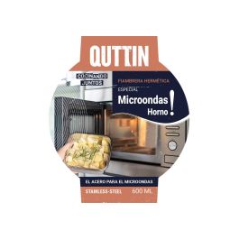 Quttin Fiambrera de Acero 0.6L para Microondas y Horno, 13.5 x 7 x 13.5 cm (12 Unidades)