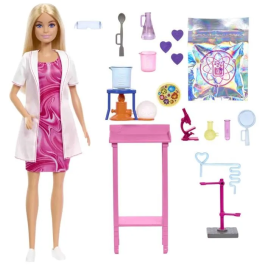 Barbie Tú Puedes Ser Científica JCR70 Mattel Muñeca Niña Juego Ciencia Experimentos Accesorios