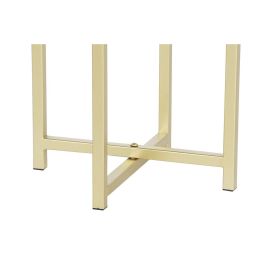 DKD Home Decor Macetero Glam, Set de 2 Unidades de Metal Negro Dorado Desmontable, 65 cm Alto x 28 cm Ancho x 28 cm Largo