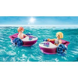 Playmobil Alquiler Botes Con Bar - Set de figuras con bar de zumos, botes de remos y accesorios para un día en la playa. Incluye 3 figuras y botes flotantes.