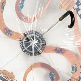 Hot Wheels Paraguas Manual Transparente de Burbuja 45 cm - Naranja con Diseño de Coches para Niños 3+ años, Perfecto para Días de Lluvia
