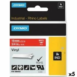 Cinta Laminada para Rotuladoras Rhino Dymo ID1-19 19 x 5,5 mm Rojo Blanco Vinilo Autoadhesivas (5 Unidades) Precio: 116.95000053. SKU: S8424183