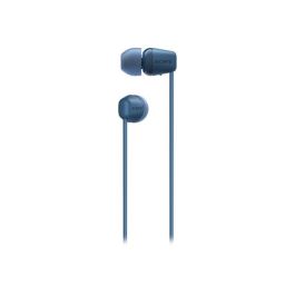 Sony Auriculares Inalámbricos Intrauditivos WI-C100 Bluetooth Micrófono Azules 25h Batería IPX4