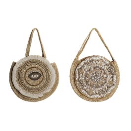 Bolso Mediterraneo DKD Home Decor Natural Negro 12 x 36 x 36 cm (2 Unidades) Precio: 67.88999998. SKU: B1A3C6CH7B