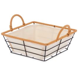 Cesta Kinvara Metal Cuadrada con Asas 26x12x21.7 cm, Color Natural (24 Unidades) Cesta Kinvara Metal Cuadrada con Asas 26x12x21.7 cm, Color Natural (24 Unidades)