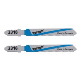 Wolfcraft Hoja de sierra de calar HSS 50 mm vástago T para metal, 2 unidades