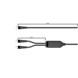 MicroConnect MC-2XUSBC-100W Cable Divisor USB-C a USB-C x2 de 1 Entrada a 2 Salidas PD100W, 1.55 Metros