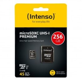 Intenso 3423492 Tarjeta Micro SDXC UHS-I Premium 256GB Clase 10 hasta 45MB/s con Adaptador
