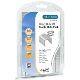 Grapas Rapesco Gran Capacidad Galvanizadas Surtido 4X Caja De 800 ( 8, 10, 12 Y 13 Mm.) Precio: 9.98999958. SKU: B1DZA594XV