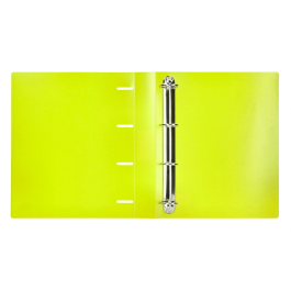 Liderpapel Carpeta 4 anillas 40 mm Polipropileno DIN A4 Amarillo Fluor Opaco