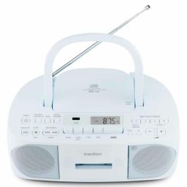 Medion AAAPE16805 Radio CD K7 FM con 2x3W RMS - Reproductor de Música Compacto y Portátil, Azul