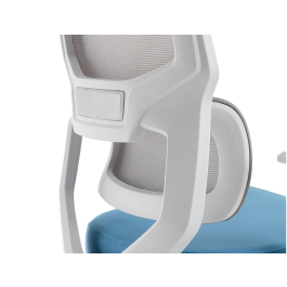 Q-connect Silla de Oficina Lucca Malla Base Metálica Alt Max 1090 Ancho 700 Profundo 650 Ruedas Premium Color Blanco Gris Azul