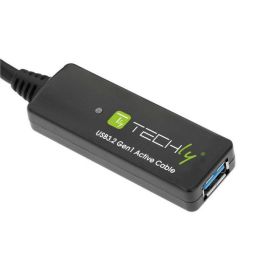 Techly Cable Extensor USB 3.2 SuperSpeed+ 10m Negro Señal Extender, Transfiere Datos hasta 5 Gbps