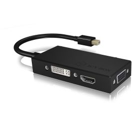 ICY BOX Adaptador mini DisplayPort a DVI/HDMI/VGA 4K 60Hz Negro