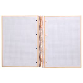 Cuaderno Espiral A4 Micro Antartik Tapa Forrada 80H 90 gr Cuadro 5 mm 1 Banda 4 Taladros Color Peach