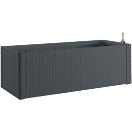 Stefanplast Caja de flores rectangular Natural Delux, ratán, con auto-riego, 100x43x33cm, 90L + 6.5L, Antracita Precio: 94.50000054. SKU: S7106007