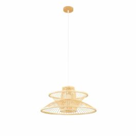 DKD Home Decor Lámpara de Techo Urban de Bambú Marrón Claro 50x50x22 cm (Hecha a Mano) para Bombilla E27 Precio: 59.50000034. SKU: S3040116