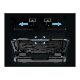 Conceptronic Thyia01B Base Refrigeración Portátil Gaming RGB 6 Ventiladores Ajustable hasta 17" Gris