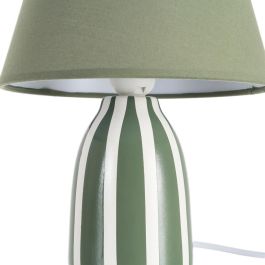 Lámpara Mesa Verde Cerámica-Tejido 22 X 22 X 30 cm