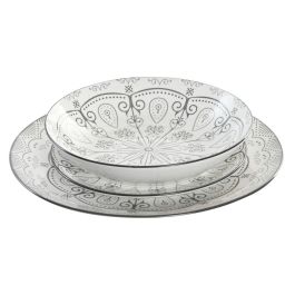 Vajilla Scandi DKD Home Decor Gris Claro 20 x 4 x 20 cm Set de 18 Vajilla Scandi DKD Home Decor Gris Claro 20 x 4 x 20 cm Set de 18