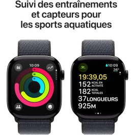 Apple Watch Series 10 GPS 46 mm Caja de Aluminio Negro Azabache Correa Deportiva Ink